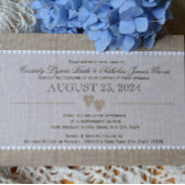 Invitation Coeurs précieux et Mariage Burlap