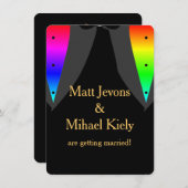 Invitation Coeurs repoussent avec fierté Gay Mariage Enregist (Devant / Derrière)