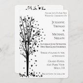 Invitation Coeurs romantiques chic Mariage d'arbre (Devant / Derrière)