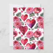 Invitation Coeurs romantiques et Roses Dîner de la Saint-Vale (Dos)