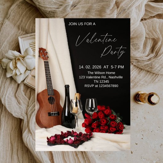 Invitation Cœurs romantiques & Fête de célébration de l'amour
