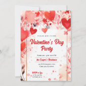 Invitation Coeurs romantiques | Saint Valentin (Devant)