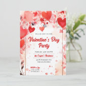 Invitation Coeurs romantiques | Saint Valentin (Debout devant)