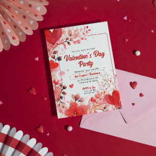 Invitation Coeurs romantiques Saint Valentin