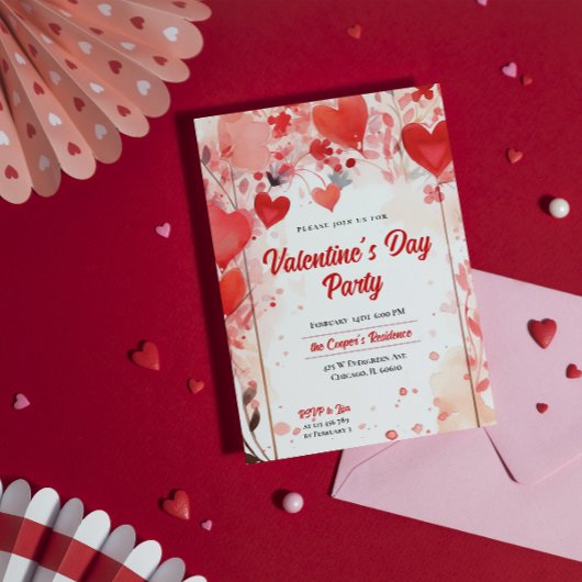 Invitation Coeurs romantiques | Saint Valentin