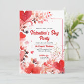 Invitation Coeurs romantiques | Saint Valentin (Debout devant)