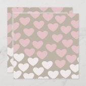 Invitation Coeurs rose et blanc Anniversaire (Devant / Derrière)