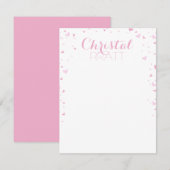 Invitation Coeurs roses Confetti Papier à lettres personnalis (Devant / Derrière)