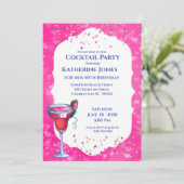 Invitation Coeurs roses Daiquiri Anniversaire Cocktail Party (Debout devant)