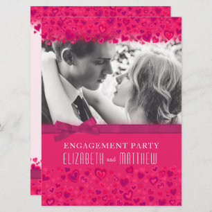 Invitation Coeurs roses de la partie d'engagement
