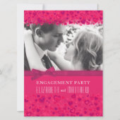 Invitation Coeurs roses de la partie d'engagement (Devant)