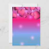 Invitation Coeurs roses et étincelles Saint-Valentin (Dos)