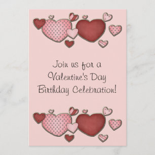 Invitation Coeurs roses et rouges Saint Valentin Anniversaire
