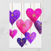 Invitation Cœurs roses et violets pour la Saint-Valentin (Dos)