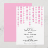 Invitation Coeurs roses Fête des mariées de Valentine Couple (Devant / Derrière)