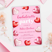 Invitation Coeurs roses Fille mignonne Élégante Bachelorette 
