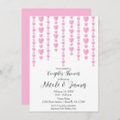 Invitation Coeurs roses Wedding shower de Valentine Couple (Devant / Derrière)