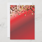 Invitation Coeurs rouge et or rayés de la Saint-Valentin (Dos)