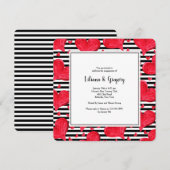 Invitation Cœurs Rouges (Devant / Derrière)