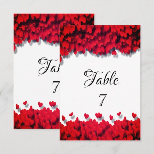 Invitation Cœurs rouges élégants (Devant / Derrière)