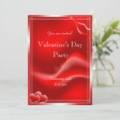 Invitation Coeurs rouges élégants Saint Valentin (Debout devant)