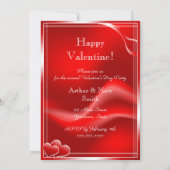 Invitation Coeurs rouges élégants Saint Valentin (Dos)