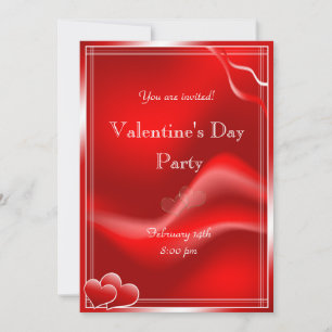 Invitation Coeurs rouges élégants Saint Valentin
