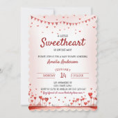 Invitation Coeurs rouges et roses Petit Baby shower amoureux (Devant)
