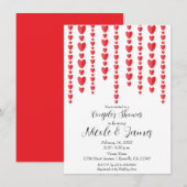 Invitation Cœurs Rouges Fête de Mariage de Couple de la Saint (Devant / Derrière)