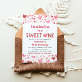 Invitation Coeurs rouges roses doux Un Valentin Premier anniv