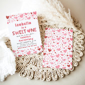 Invitation Coeurs rouges roses doux Un Valentin Premier anniv