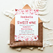 Invitation Coeurs rouges roses doux Un Valentin Premier anniv