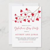 Invitation Coeurs rouges roses modernes Fête de la Saint-Gale (Devant)