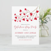 Invitation Coeurs rouges roses modernes Fête de la Saint-Gale (Debout devant)