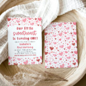 Invitation Coeurs rouges roses Petit Amoureux Premier anniver