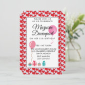 Invitation Coeurs rouges Saint Valentin fête d'anniversaire (Debout devant)