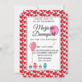 Invitation Coeurs rouges Saint Valentin fête d'anniversaire (Devant)