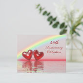 Invitation Cœurs rubis pour le 40e anniversaire (Debout devant)