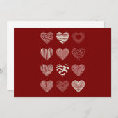 Invitation Coeurs Saint-Valentin Neuf Coeurs Saint-Valentin A (Devant / Derrière)