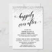 Invitation Cœurs Script Happily Ever Ever Confettis Argentés (Devant)