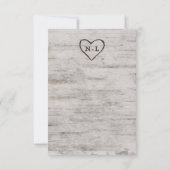 Invitation Cœurs sculptés Réception de mariage en bouleau rus (Dos)