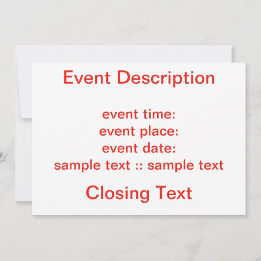 Invitation Cœurs Sensibles (Dos)