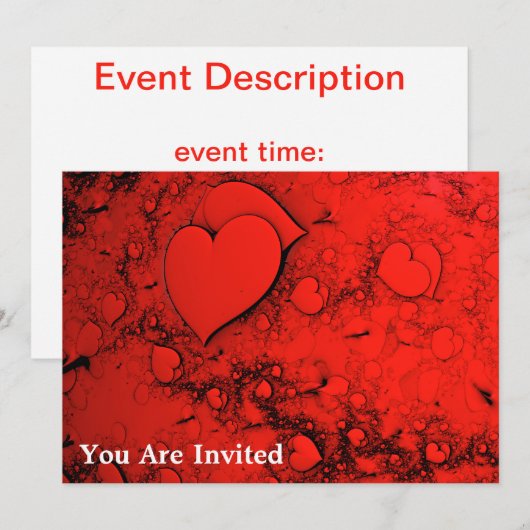 Invitation Cœurs Sensibles (Devant / Derrière)