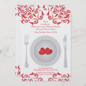 Invitation Coeurs sur une plaque de répétition dîner Invitati (Devant / Derrière)
