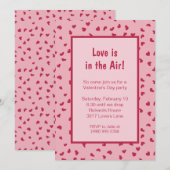 Invitation Coeurs tout autour Pink Saint Valentin fête (Devant / Derrière)