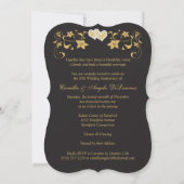 Invitation Cœurs Unis Black Gold pour le 50e anniv (Dos)