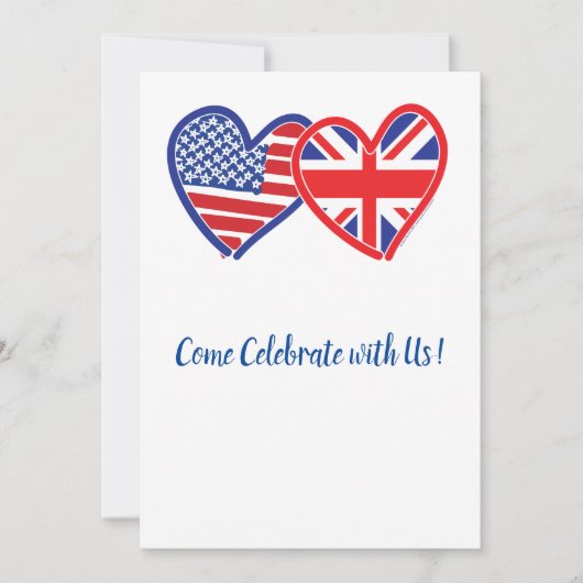 Invitation Cœurs USA et Union Jack Amour (Devant)