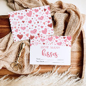Invitation Coeurs Valentine Combien de baisers Baby shower Je