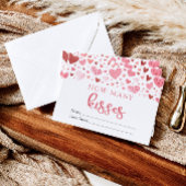 Invitation Coeurs Valentine Combien de baisers Baby shower Je