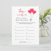 Invitation Coeurs Valentines Jeu de douche nuptiale (Debout devant)